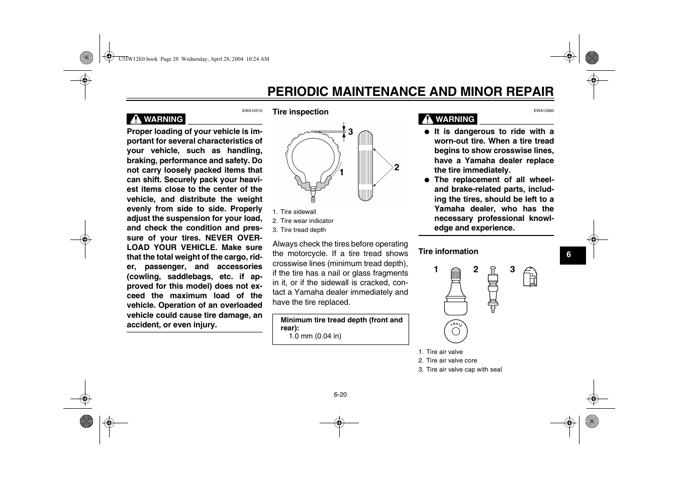 Periodic maintenance and minor repair | Yamaha FJR1300T(C) User Manual | Page 63 / 100