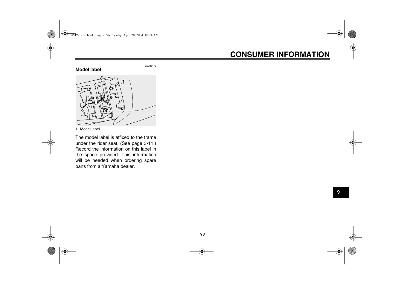 Consumer information | Yamaha FJR1300T(C) User Manual | Page 89 / 100