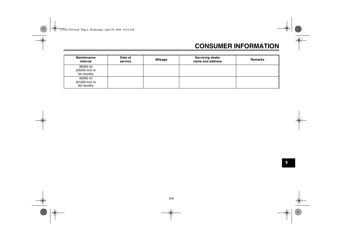 Consumer information | Yamaha FJR1300T(C) User Manual | Page 93 / 100