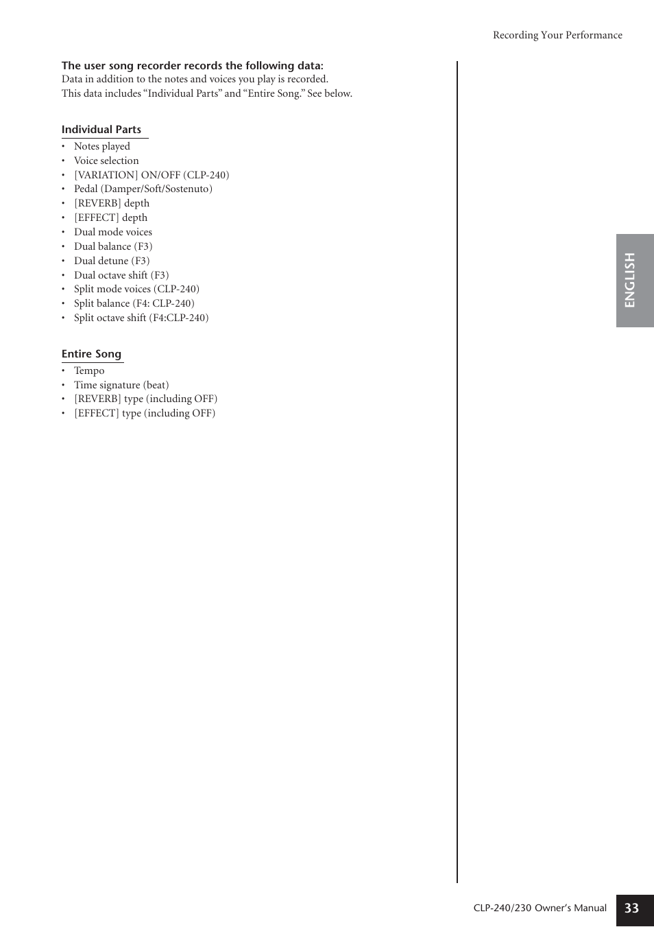 Yamaha CLP-230 User Manual | Page 33 / 90