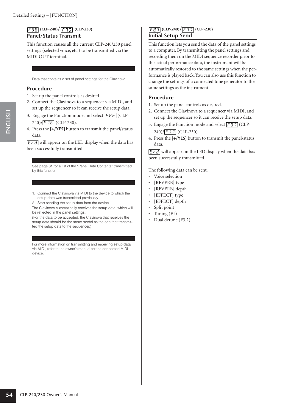 English 54 | Yamaha CLP-230 User Manual | Page 54 / 90