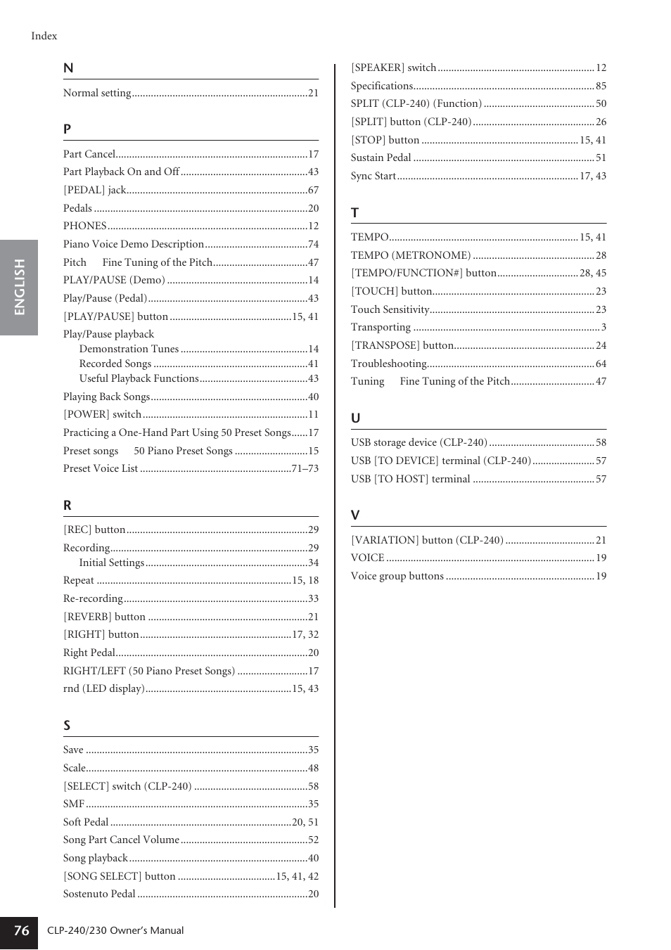 Yamaha CLP-230 User Manual | Page 76 / 90