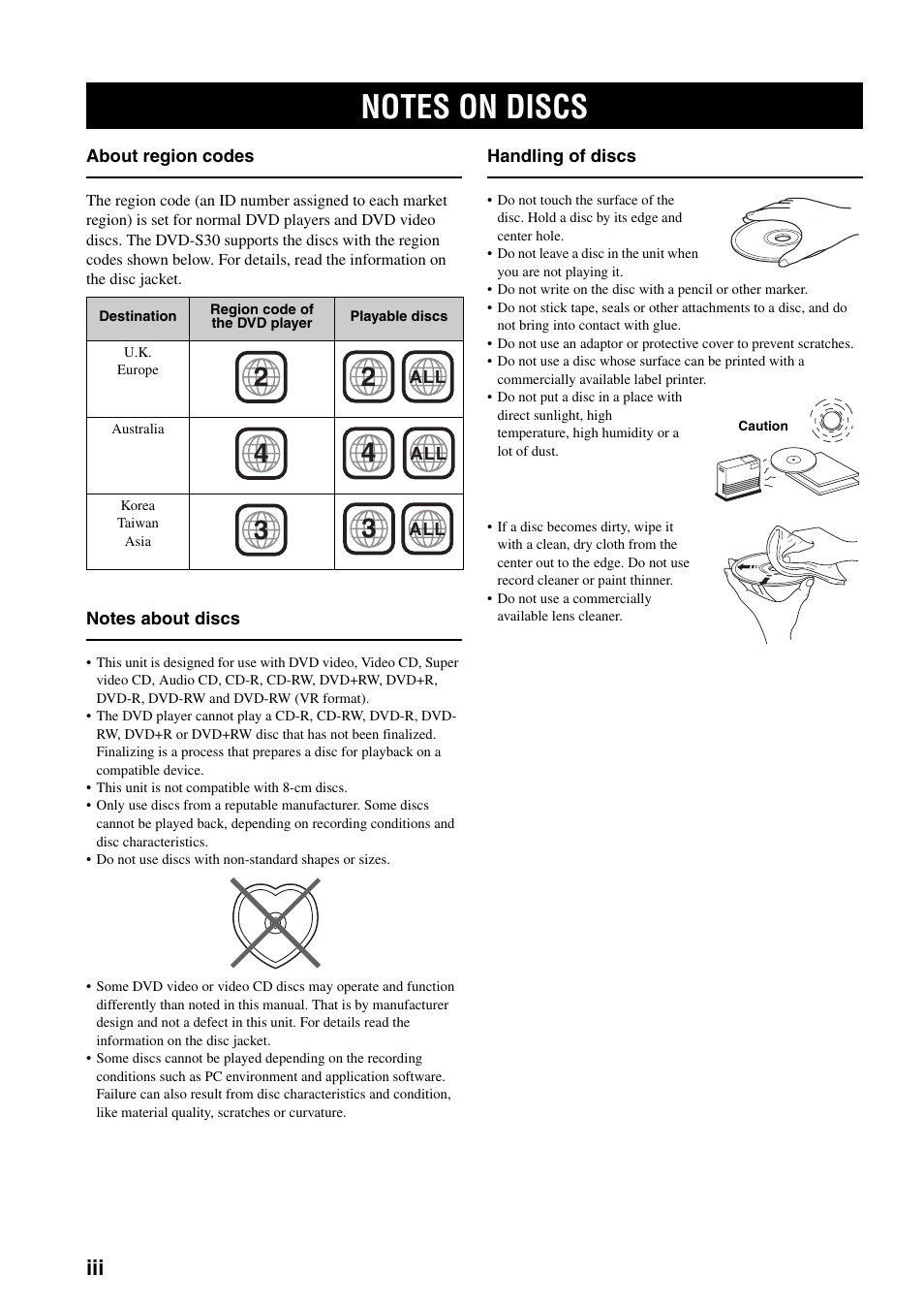 Yamaha DVD-S30 User Manual | Page 4 / 35