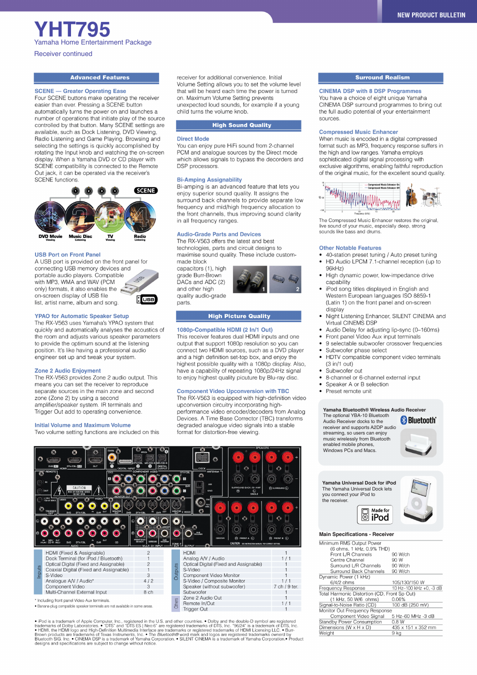 Yht795 | Yamaha YHT795 User Manual | Page 2 / 2