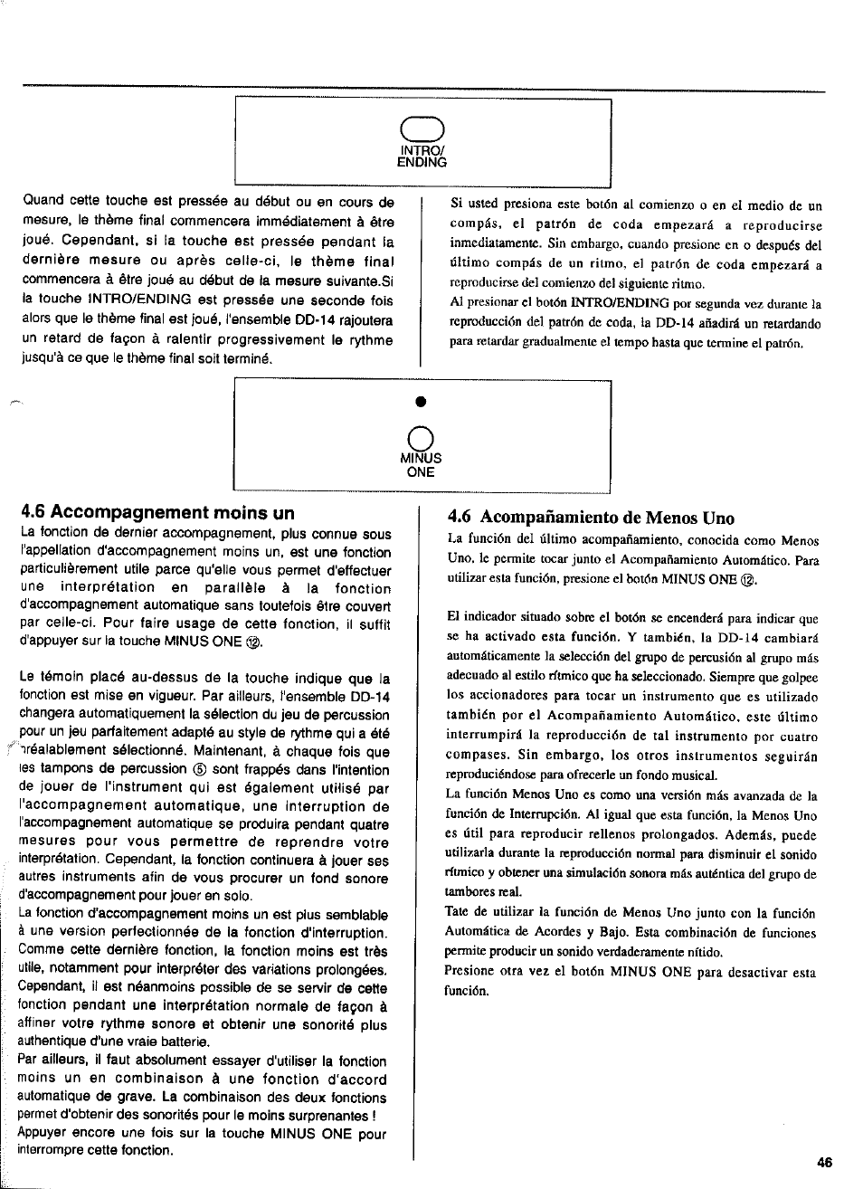 6 accompagnement moins un, 6 acompañamiento de menos uno | Yamaha DD-14 User Manual | Page 26 / 46
