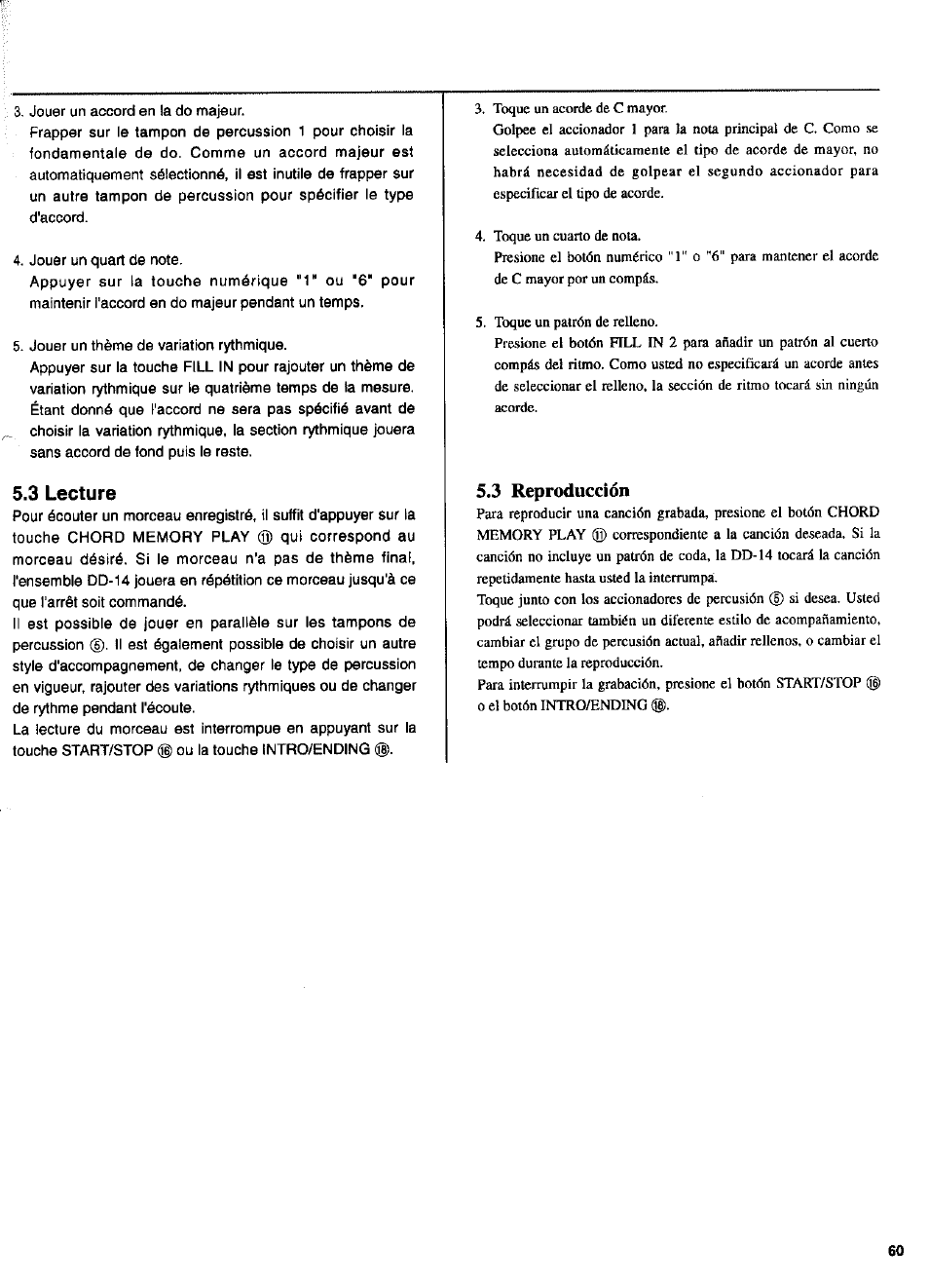 3 lecture, 3 reproducción | Yamaha DD-14 User Manual | Page 33 / 46