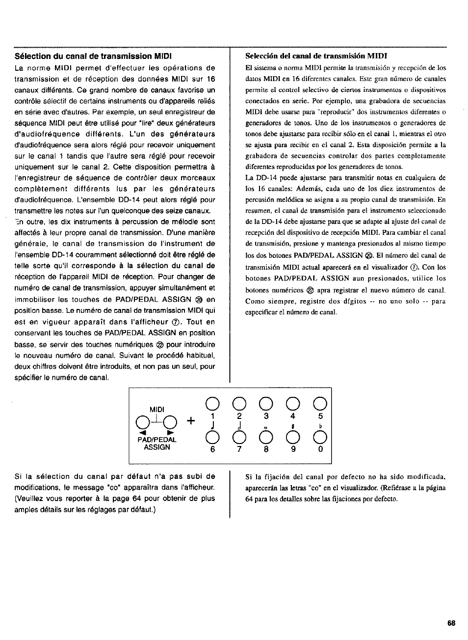 Sélection du canal de transmission midi | Yamaha DD-14 User Manual | Page 37 / 46