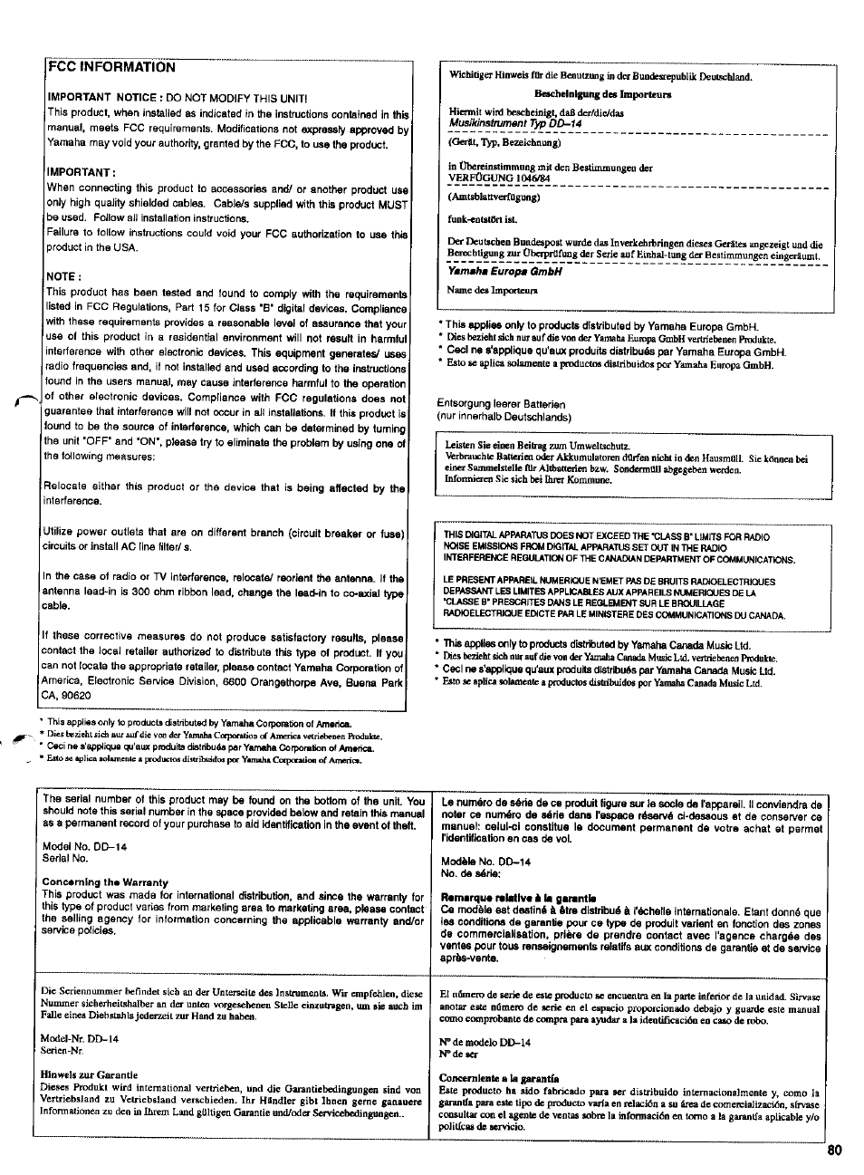 Yamaha DD-14 User Manual | Page 45 / 46