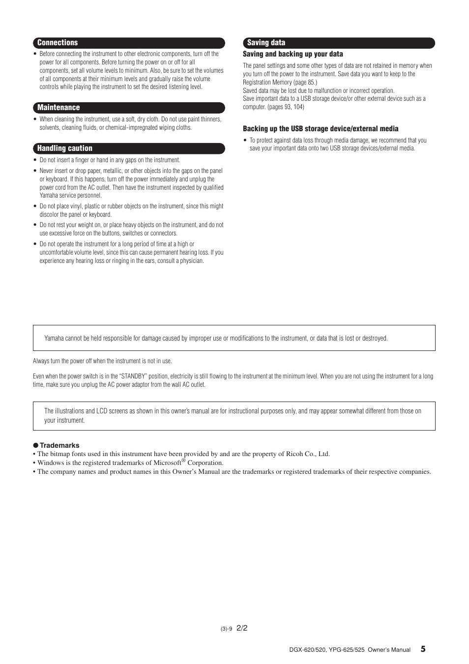 Yamaha DGX-520 User Manual | Page 5 / 142