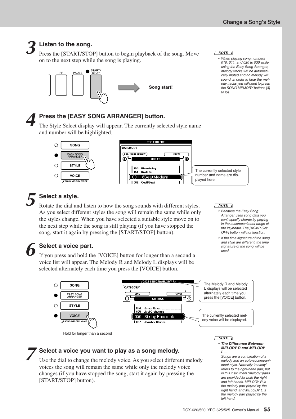 Yamaha DGX-520 User Manual | Page 55 / 142