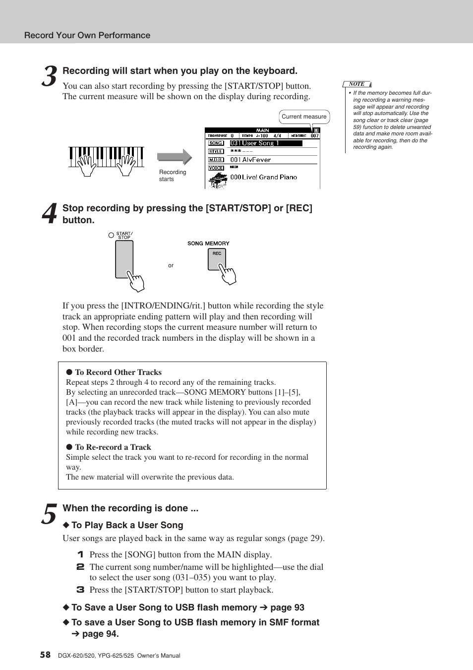 Yamaha DGX-520 User Manual | Page 58 / 142