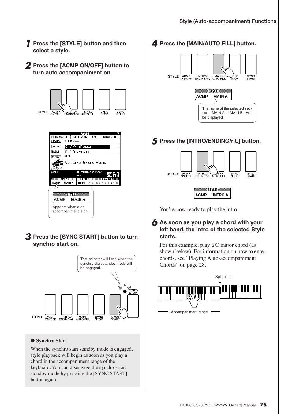Yamaha DGX-520 User Manual | Page 75 / 142