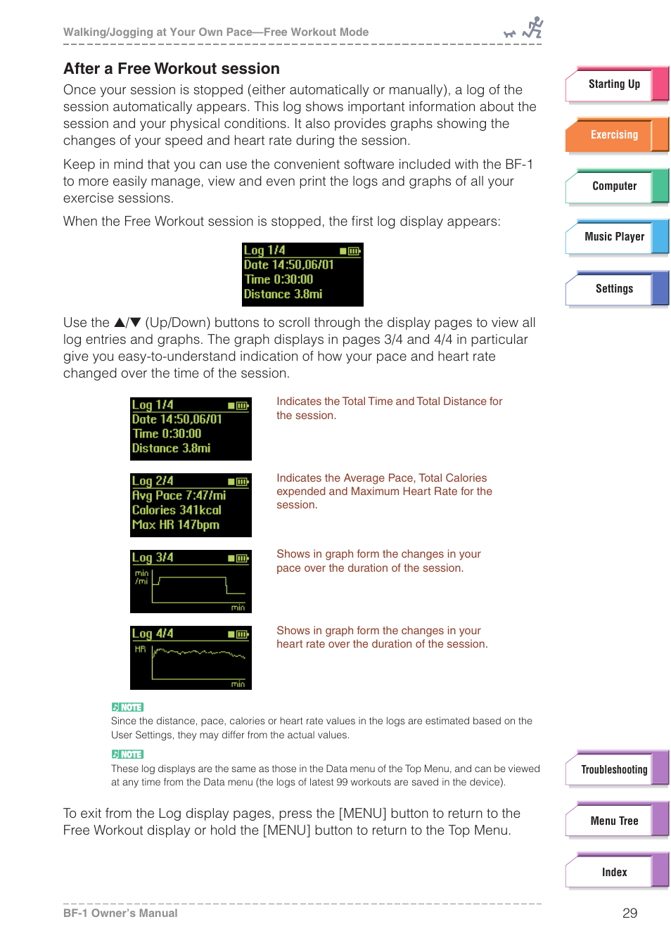 After a free workout session | Yamaha BODiBEAT BF-1 User Manual | Page 29 / 88