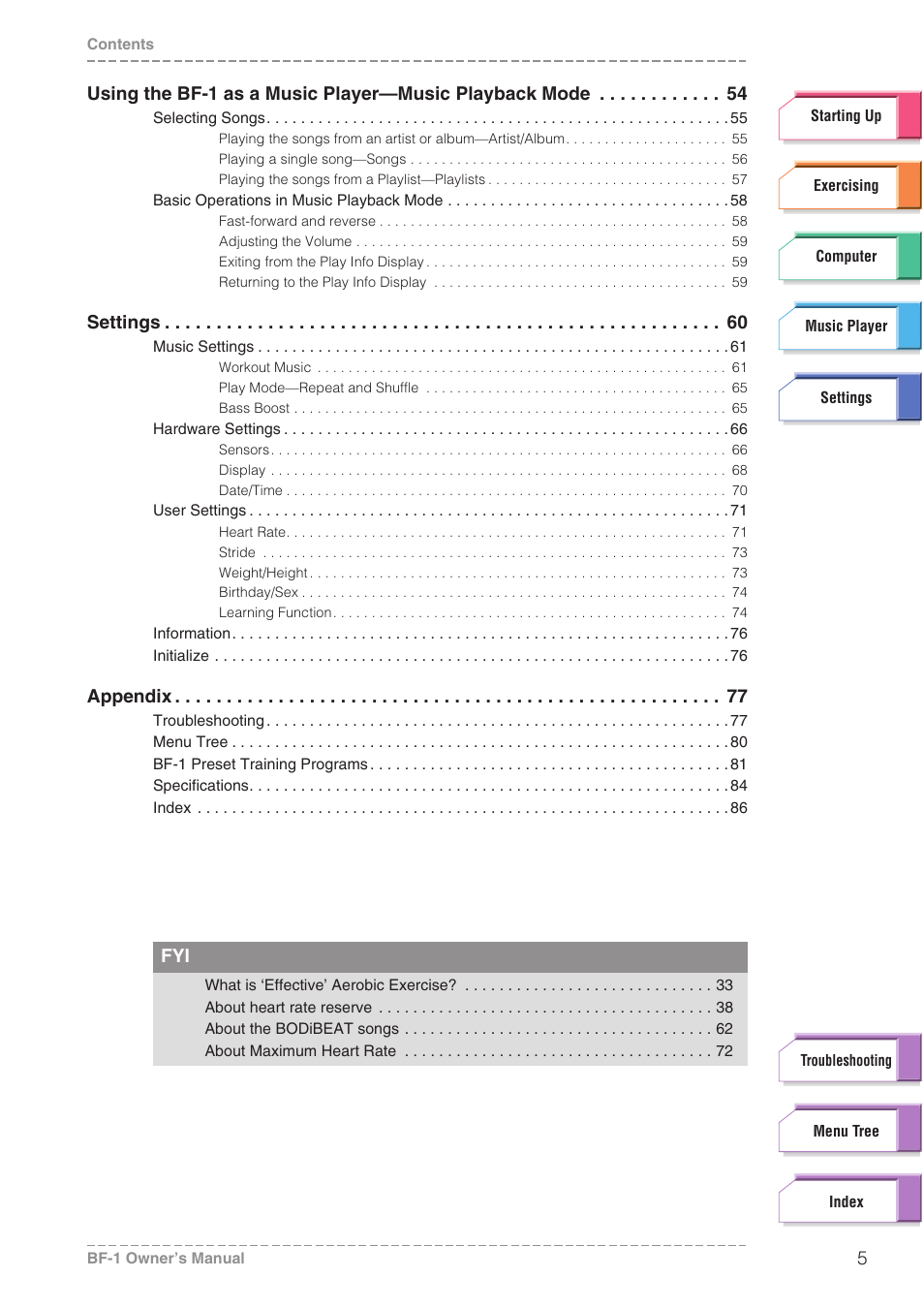 Yamaha BODiBEAT BF-1 User Manual | Page 5 / 88