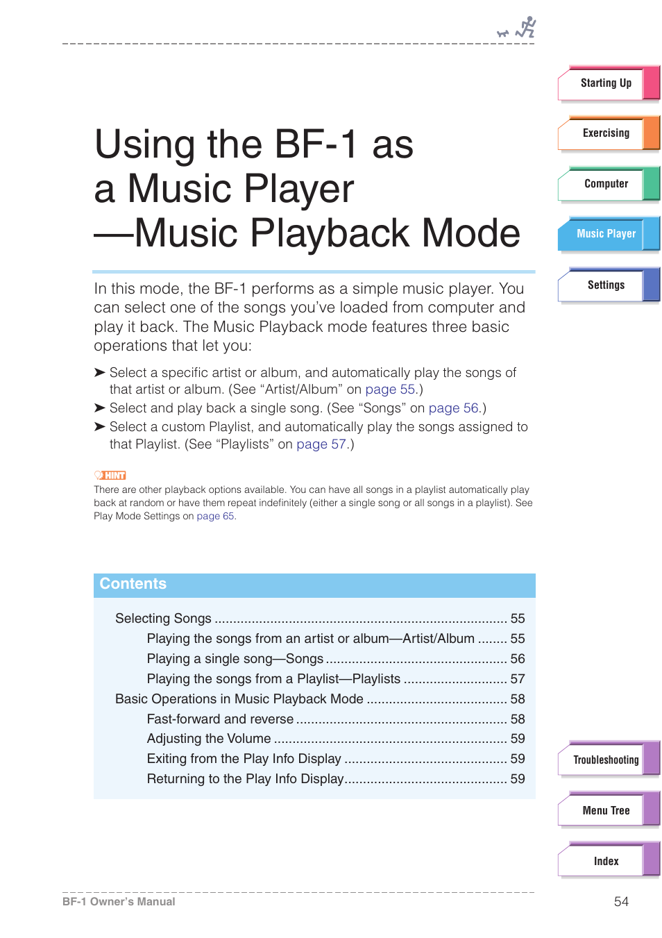 Music player | Yamaha BODiBEAT BF-1 User Manual | Page 54 / 88
