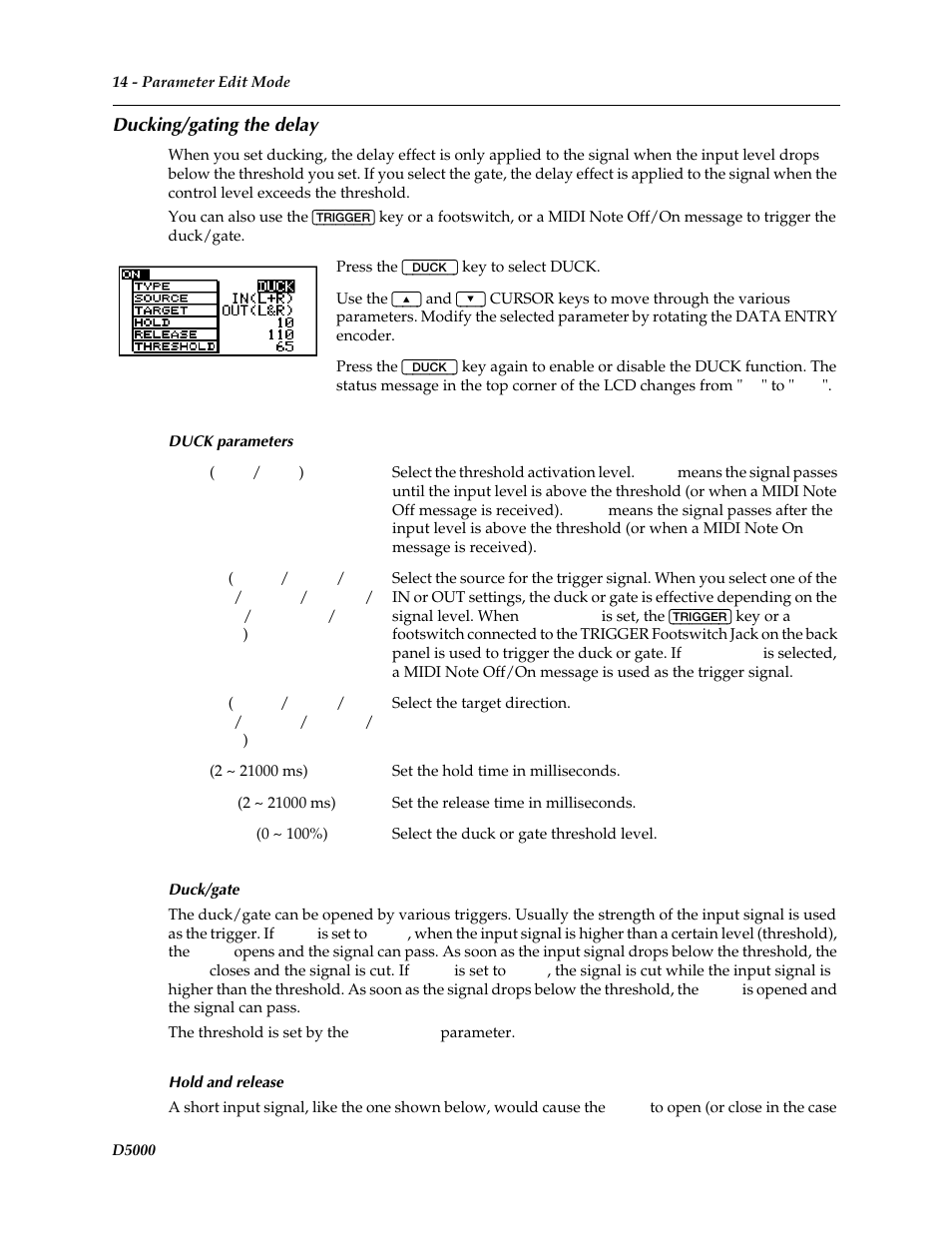 Ducking/gating the delay | Yamaha D5000 User Manual | Page 16 / 42