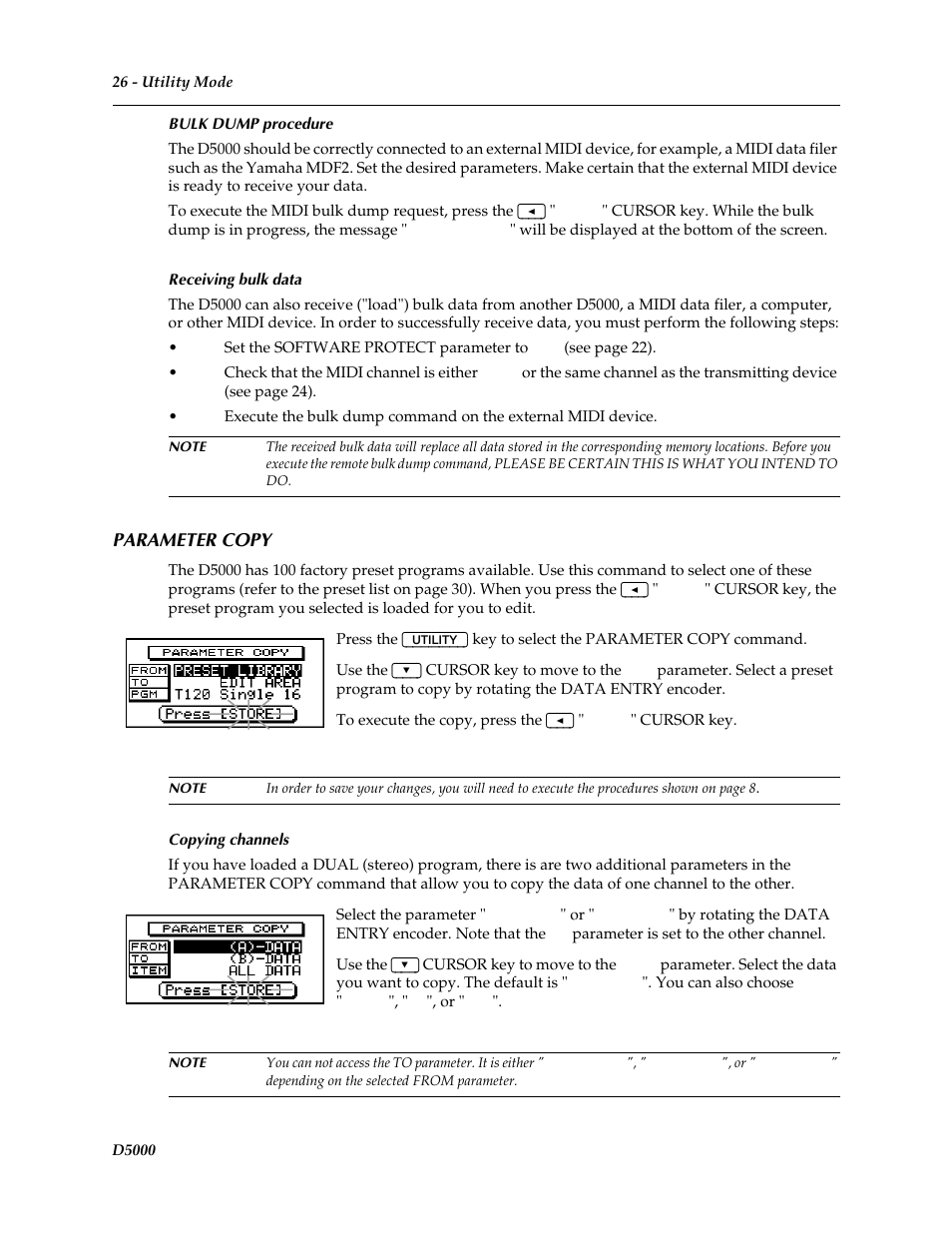 Parameter copy | Yamaha D5000 User Manual | Page 28 / 42