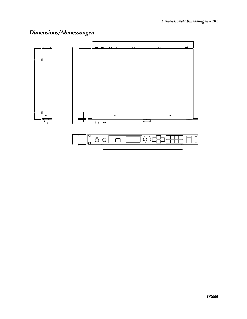 Dimensions/abmessungen | Yamaha D5000 User Manual | Page 34 / 42