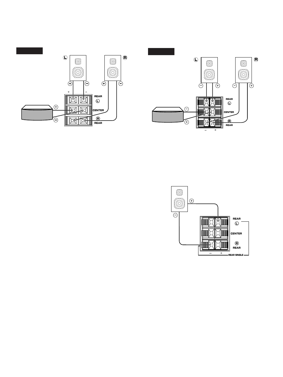 Center and rear speakers | Yamaha RX-V4/390 User Manual | Page 8 / 31