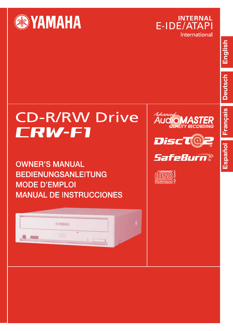 Yamaha CD Recordable/Rewritable Drive CRW-F1-NB User Manual | 54 pages