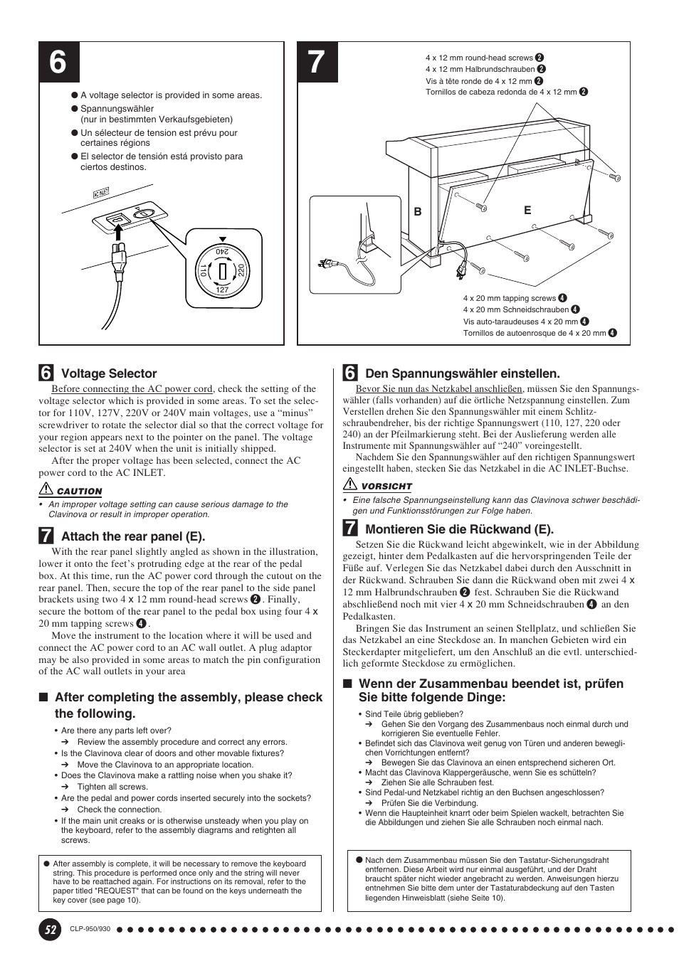 Yamaha Clavinova CLP-930 User Manual | Page 52 / 66