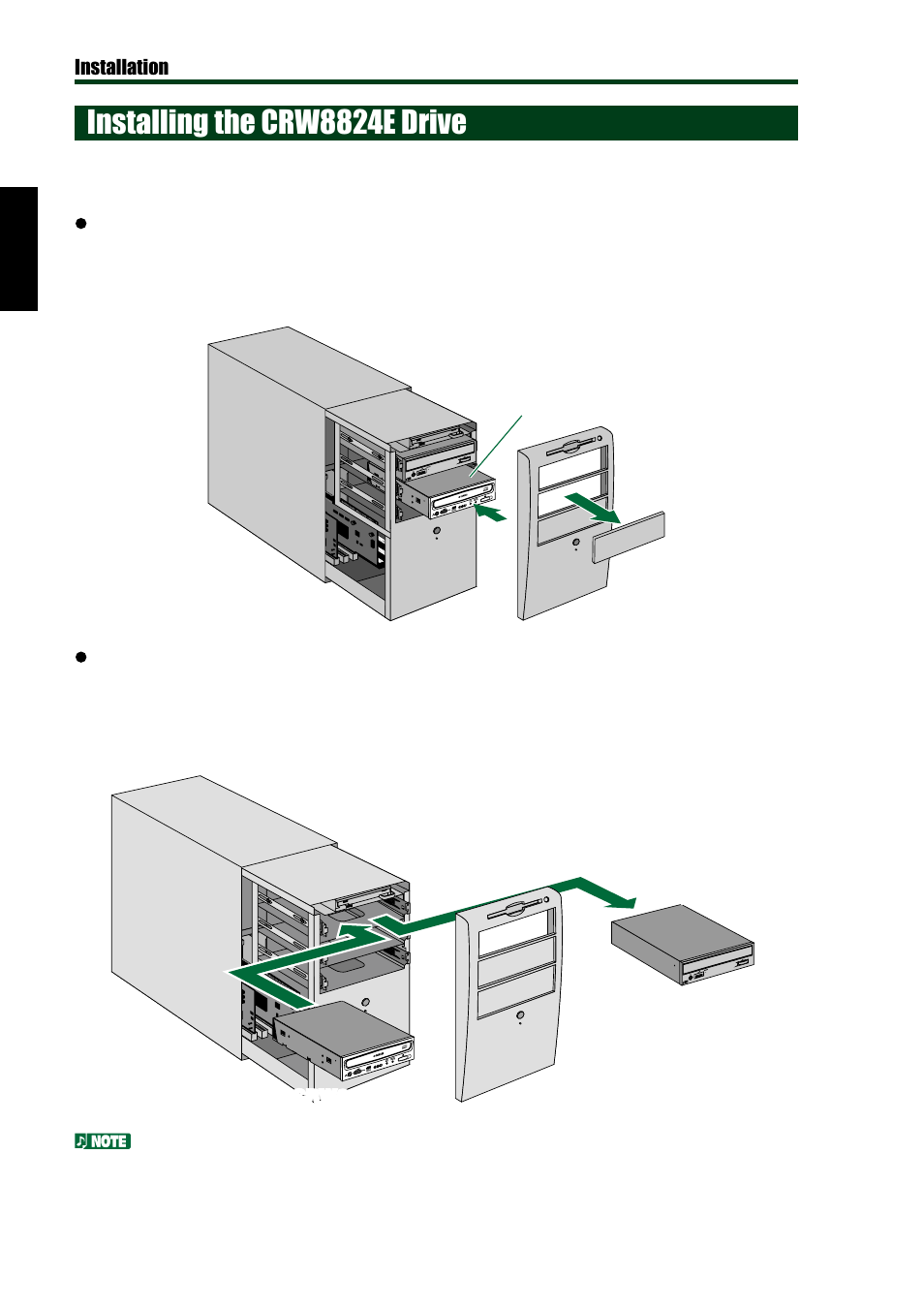 Installing the crw8824e drive, As an additional drive, As a replacement drive | Yamaha CD Recordable/Rewritable Drive CRW8824E-NB User Manual | Page 17 / 45