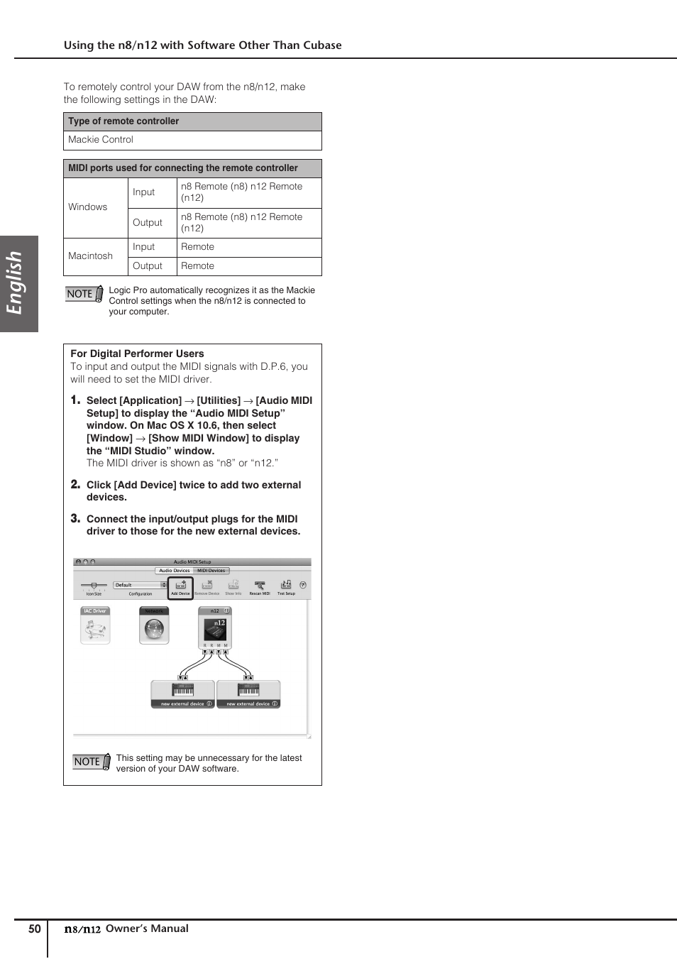 English | Yamaha DIGITAL MIXING STUDIO N8 User Manual | Page 50 / 66