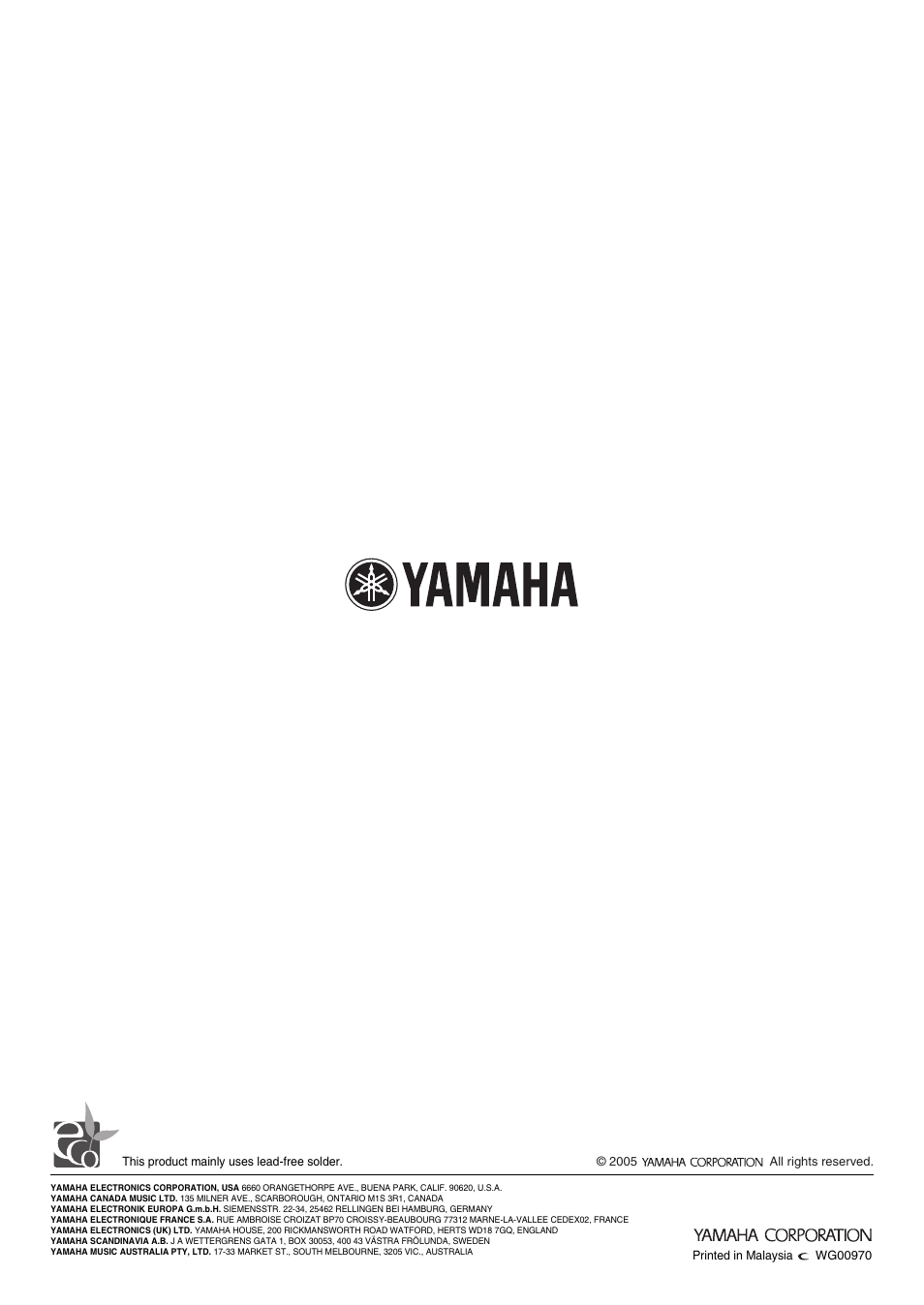 Yamaha TX-497 User Manual | Page 23 / 23