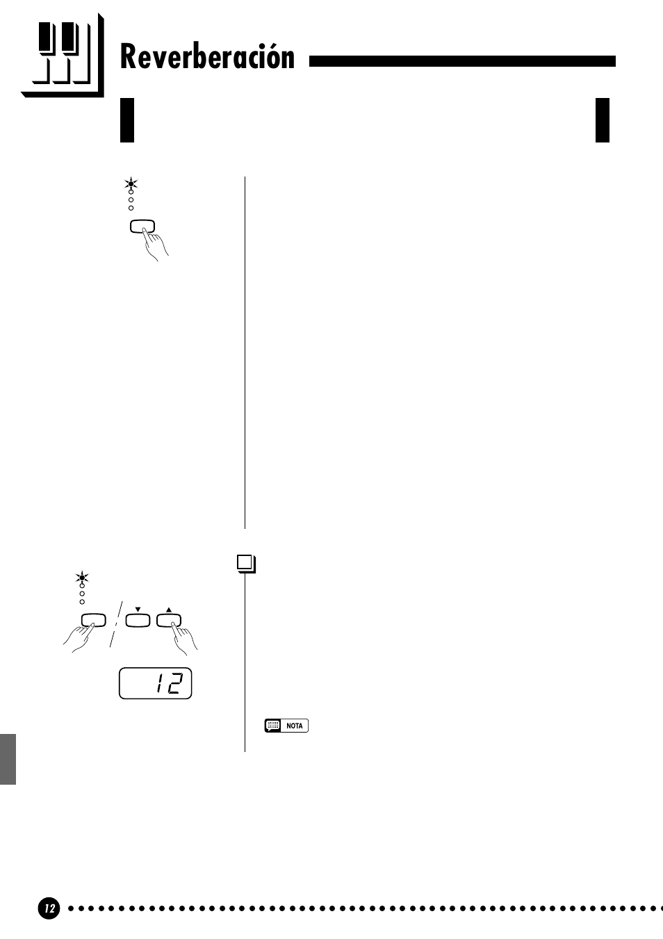 Reverberación, Ajuste de la profundidad de reverberación | Yamaha CLP-411 User Manual | Page 15 / 56