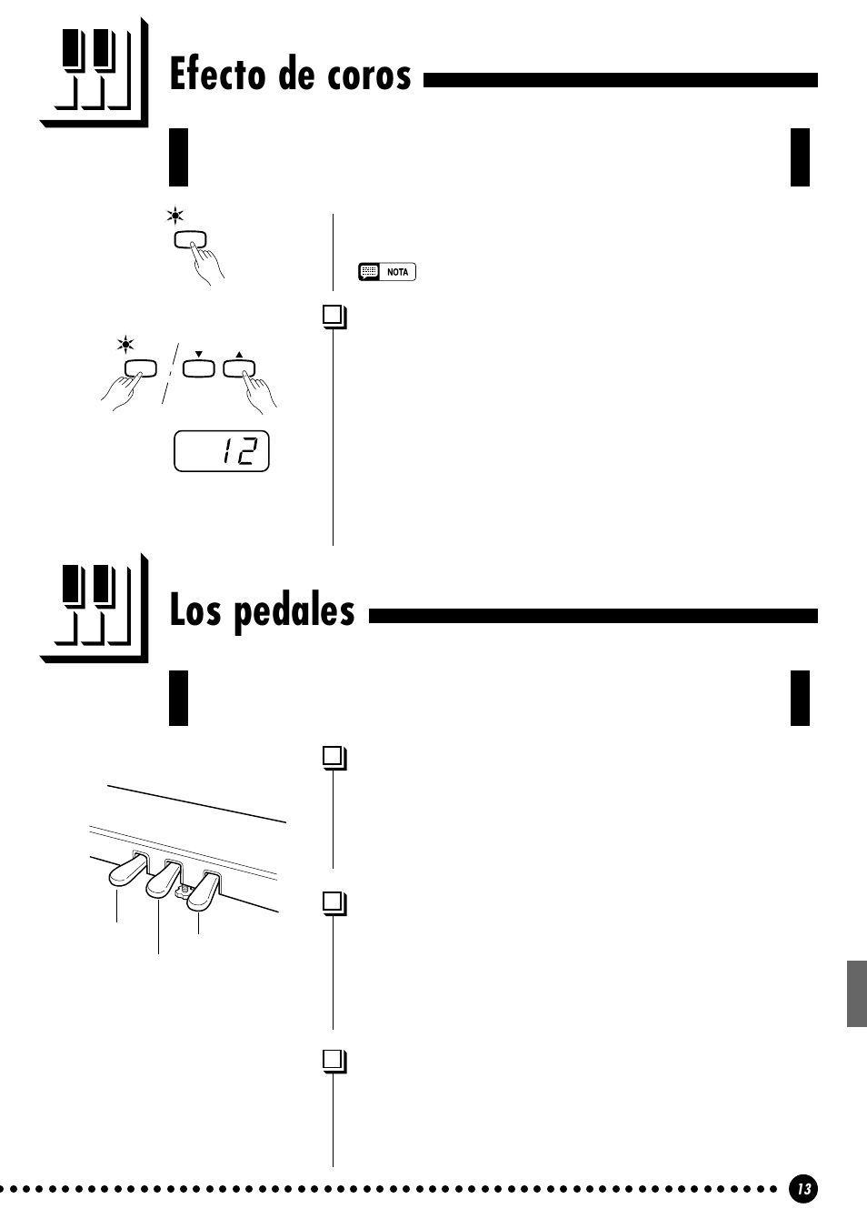 Efecto de coros, Los pedales | Yamaha CLP-411 User Manual | Page 16 / 56