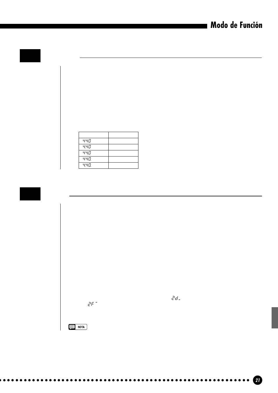 Modo de función, Afinación, Escala | Yamaha CLP-411 User Manual | Page 24 / 56