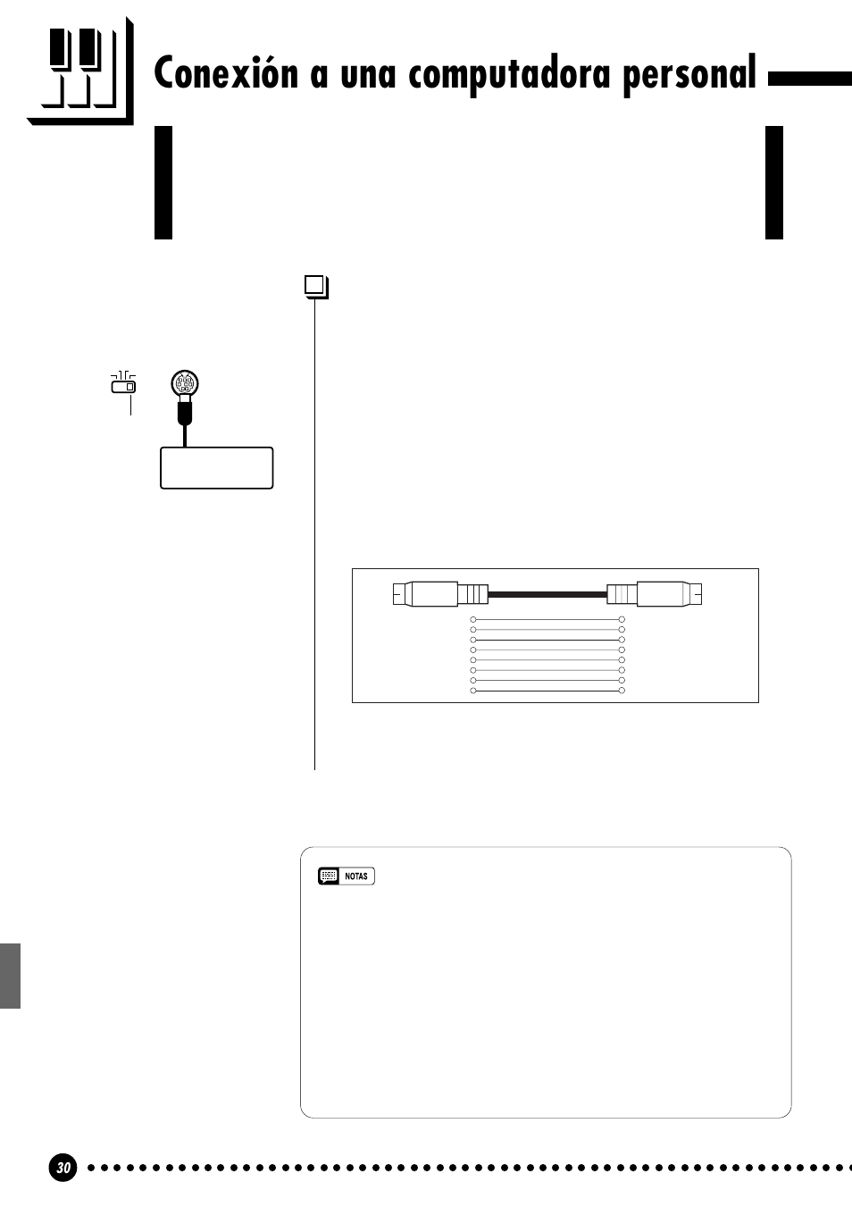 Conexión a una computadora personal, Conexiones del cable “mac | Yamaha CLP-411 User Manual | Page 33 / 56