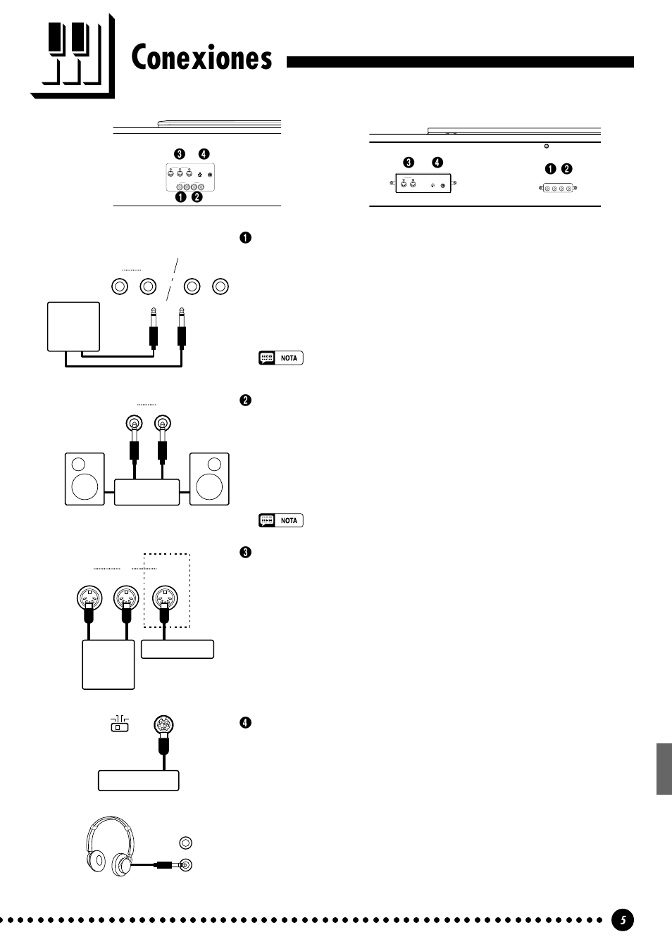 Conexiones | Yamaha CLP-411 User Manual | Page 8 / 56