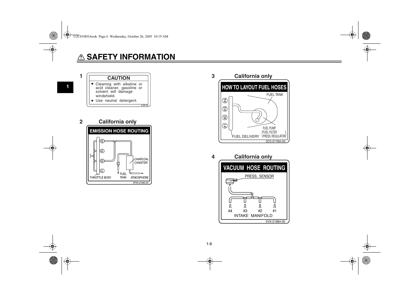 Safety information | Yamaha YZFR6V(C) User Manual | Page 14 / 116