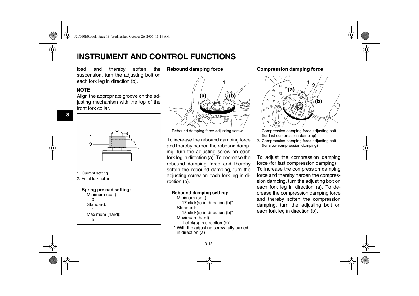 Instrument and control functions | Yamaha YZFR6V(C) User Manual | Page 36 / 116