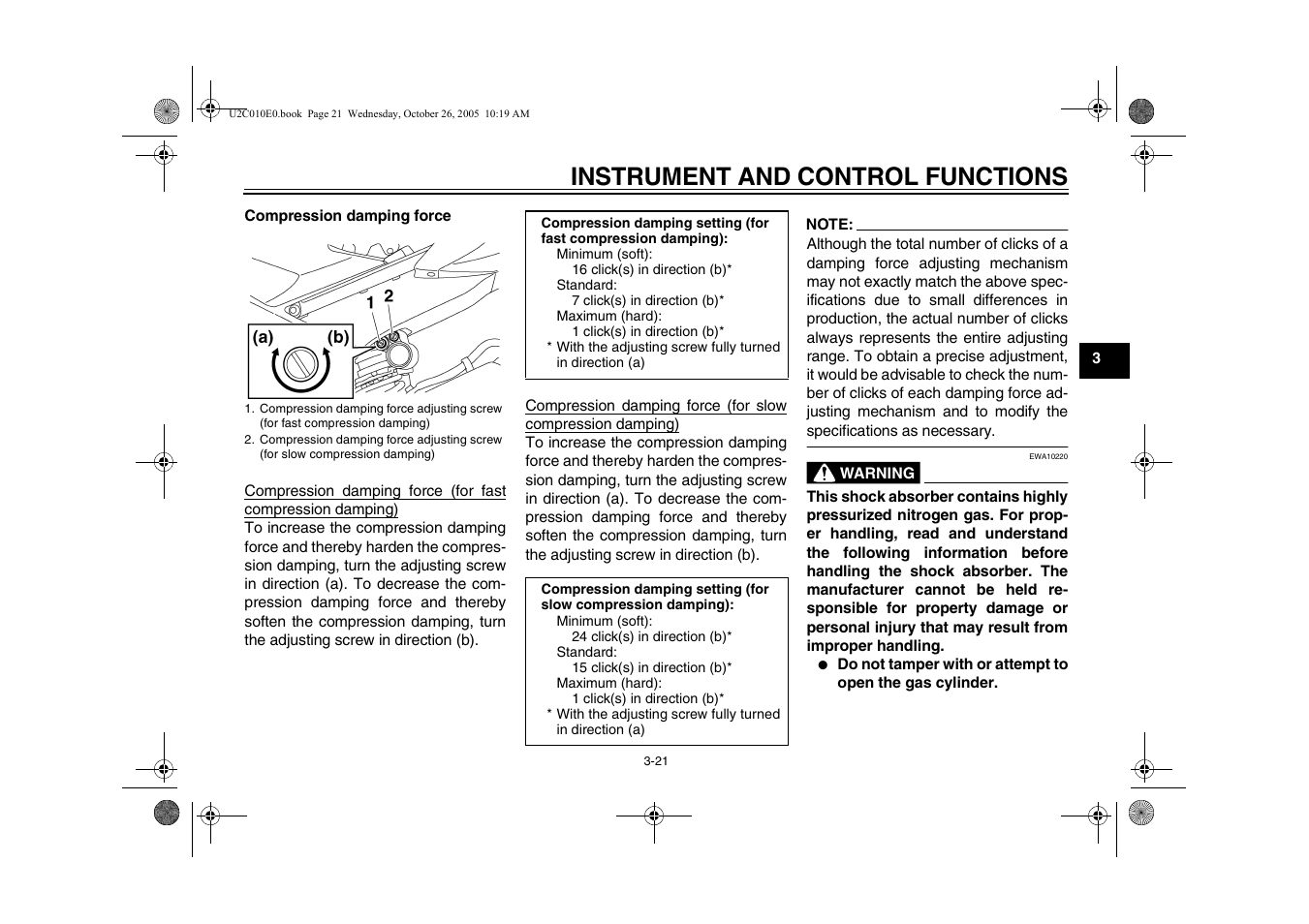 Instrument and control functions | Yamaha YZFR6V(C) User Manual | Page 39 / 116