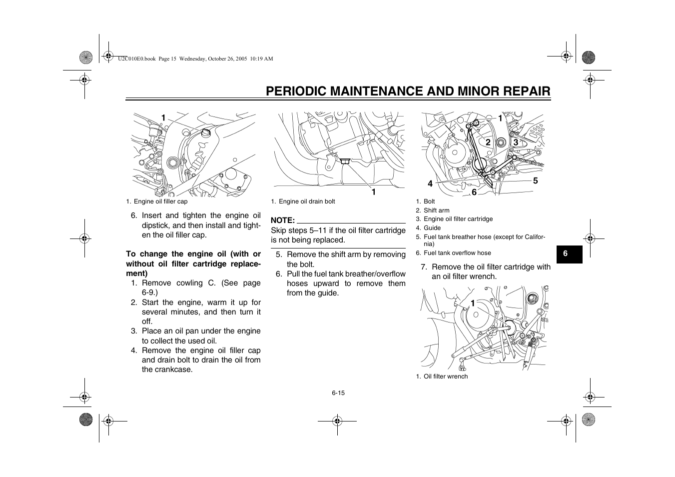 Periodic maintenance and minor repair | Yamaha YZFR6V(C) User Manual | Page 65 / 116