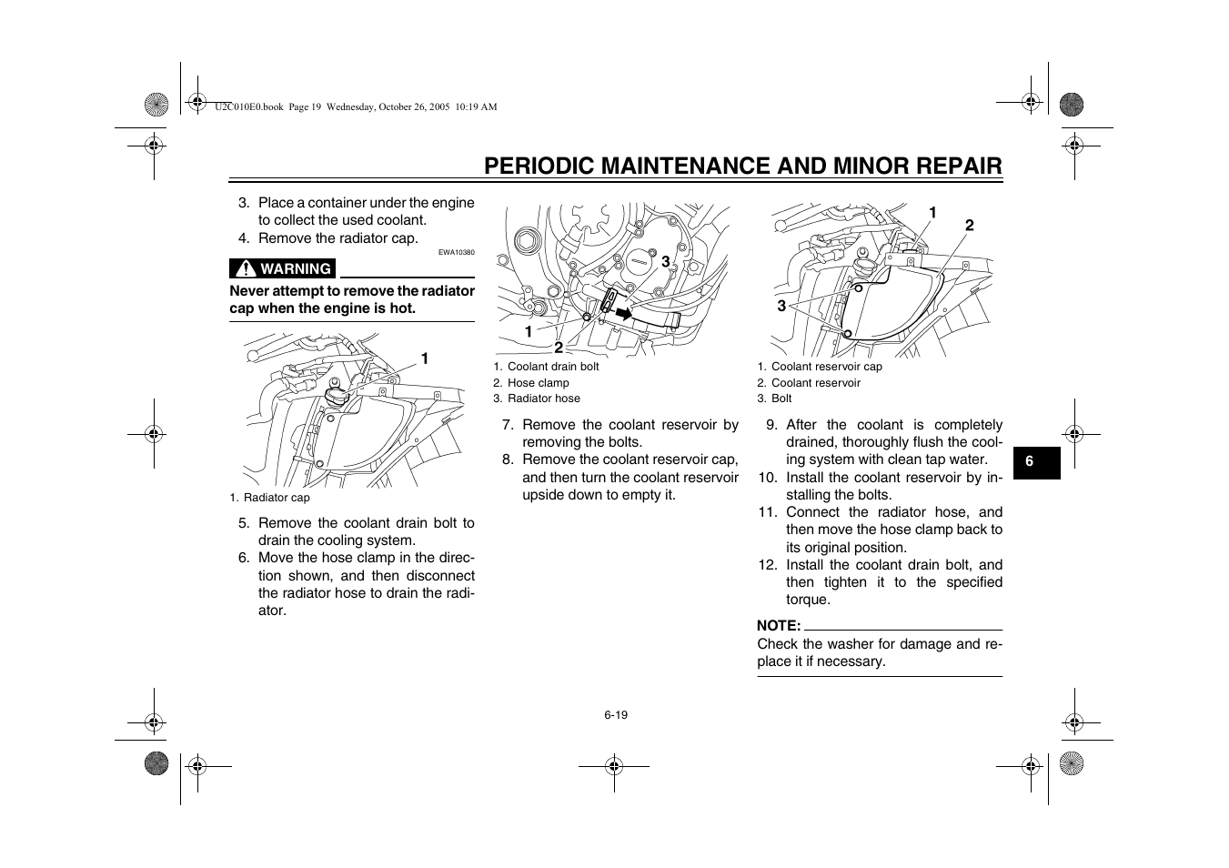 Periodic maintenance and minor repair | Yamaha YZFR6V(C) User Manual | Page 69 / 116