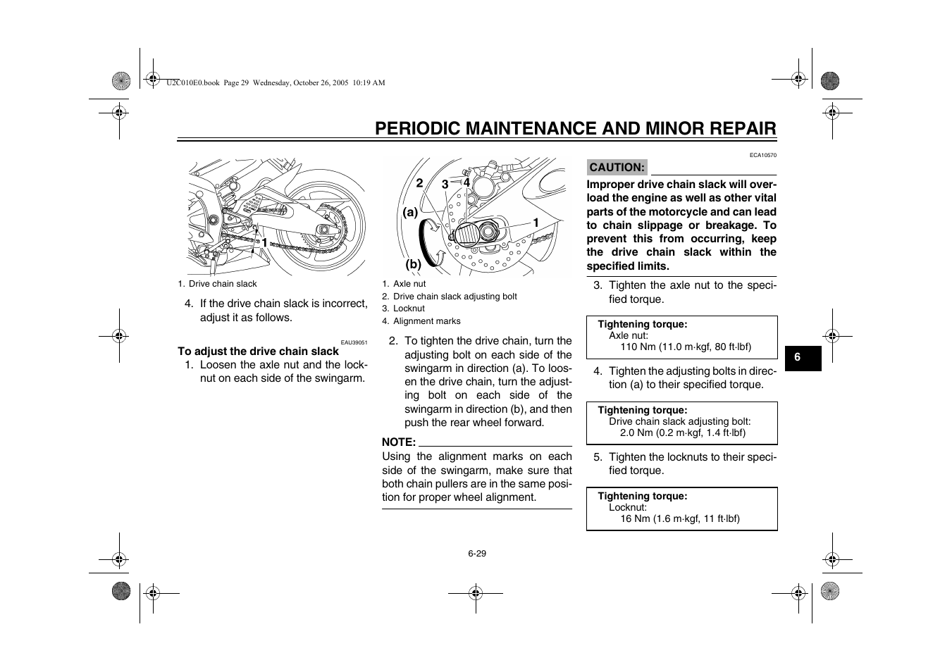 Periodic maintenance and minor repair | Yamaha YZFR6V(C) User Manual | Page 79 / 116