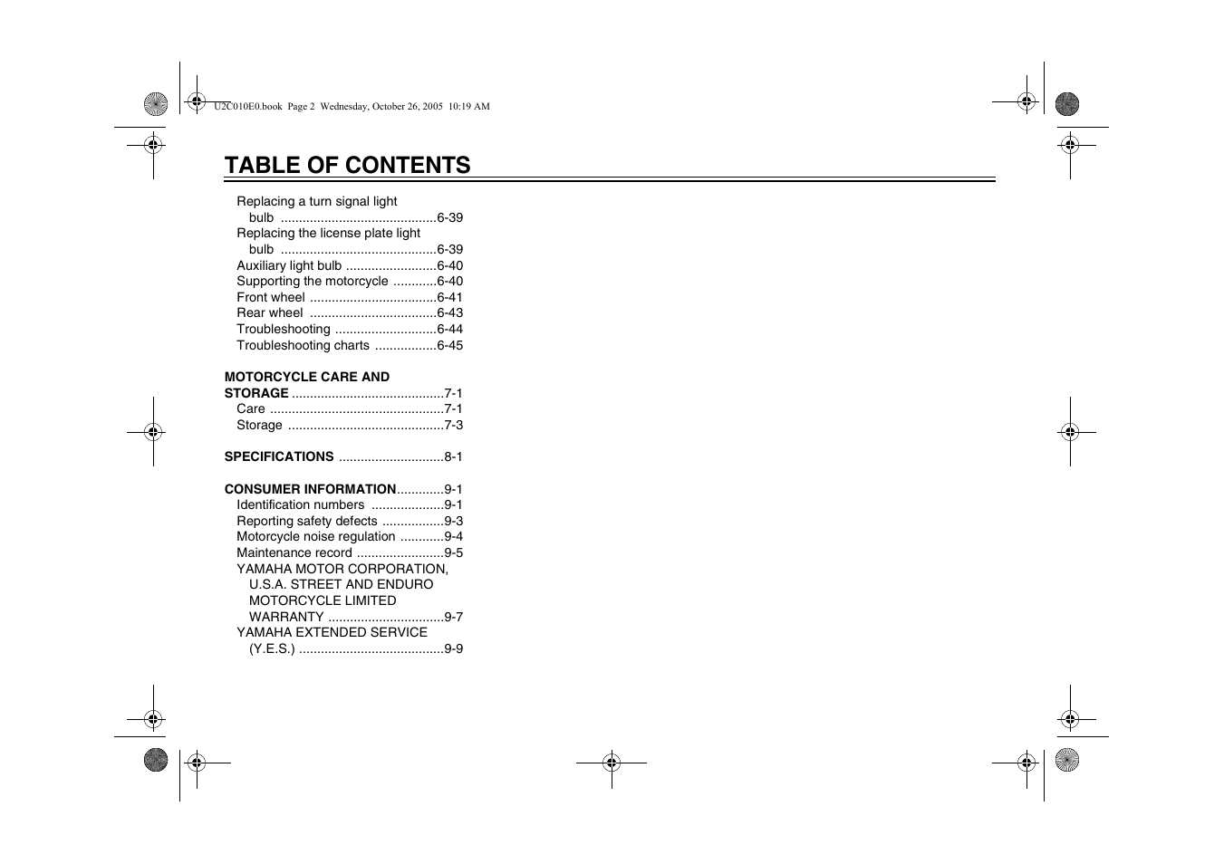 Yamaha YZFR6V(C) User Manual | Page 8 / 116