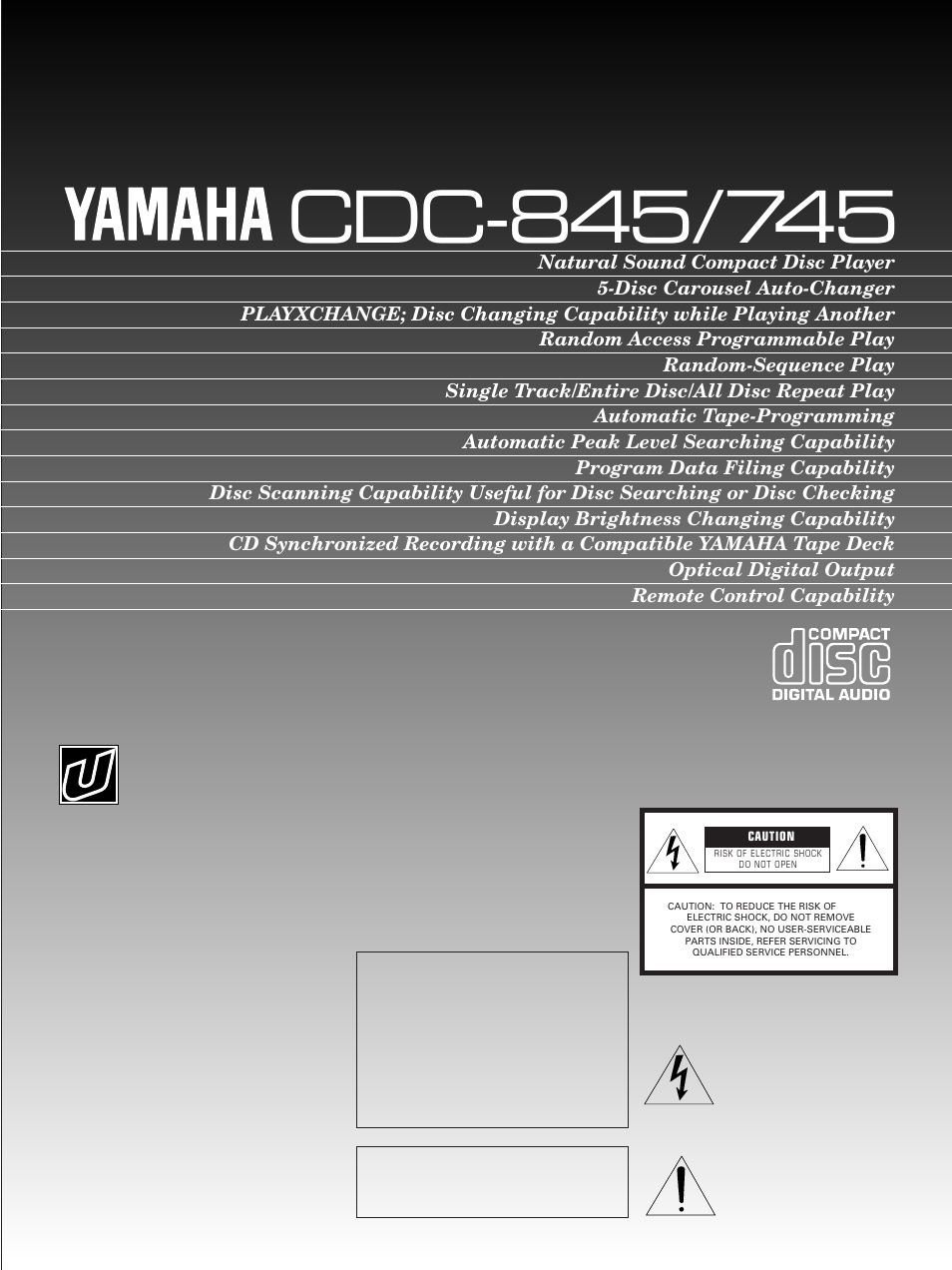 Yamaha CDC-845 User Manual | 24 pages