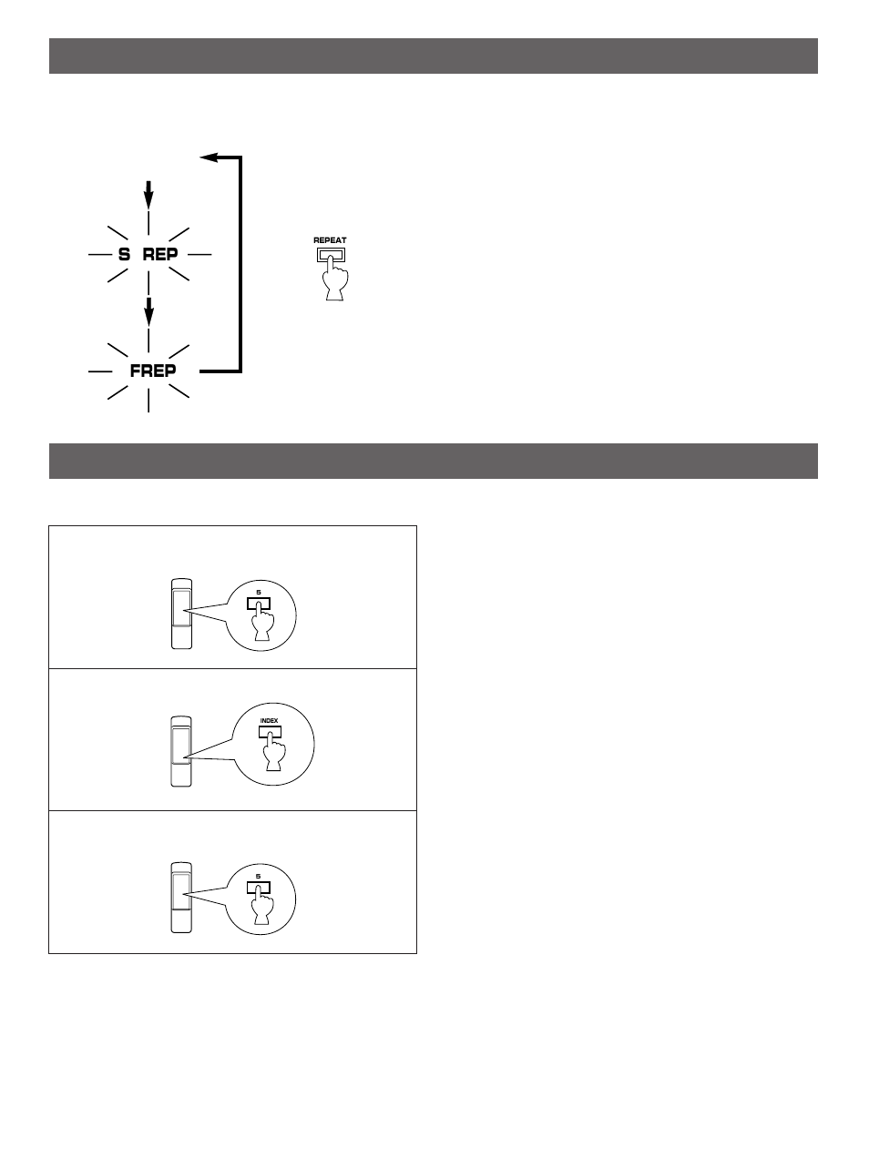 Repeat play, Index search, S rep frep | Yamaha CDC-845 User Manual | Page 16 / 24