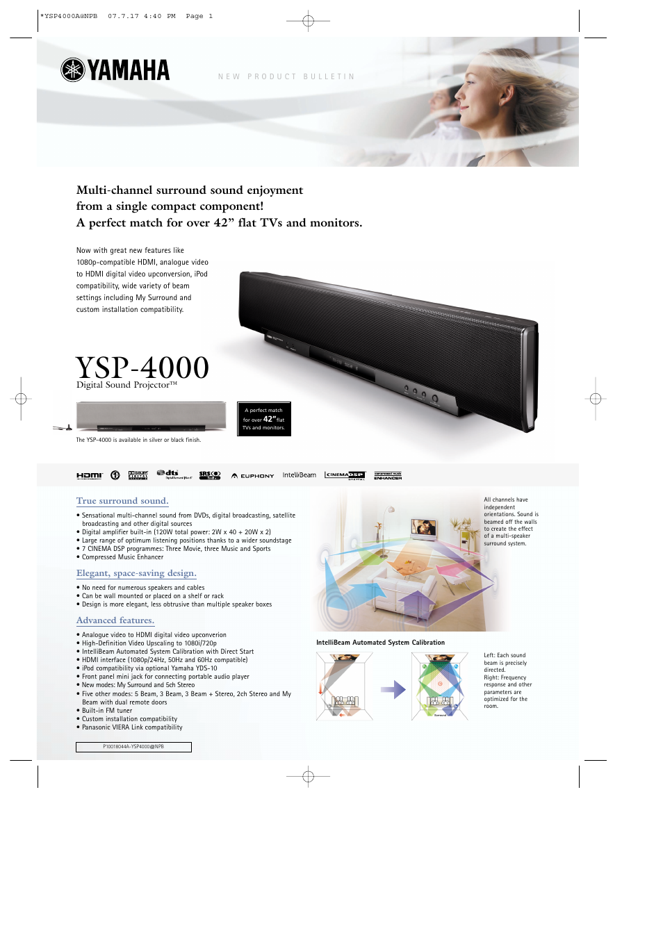 Yamaha YSP-4000 User Manual | 2 pages