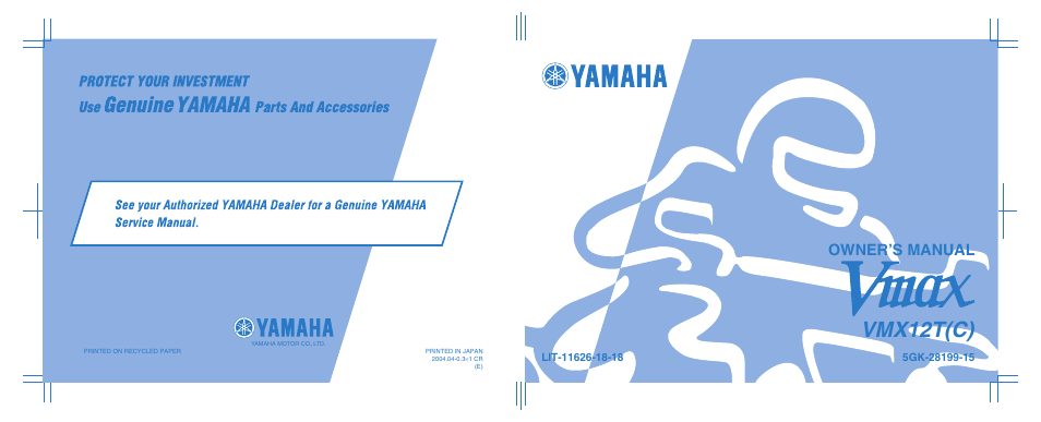 Vmx12t(c), Owner’s manual | Yamaha VMX EAU10041 User Manual | Page 101 / 101