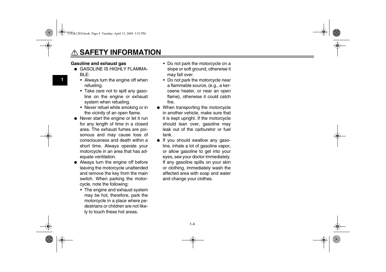 Safety information | Yamaha VMX EAU10041 User Manual | Page 12 / 101