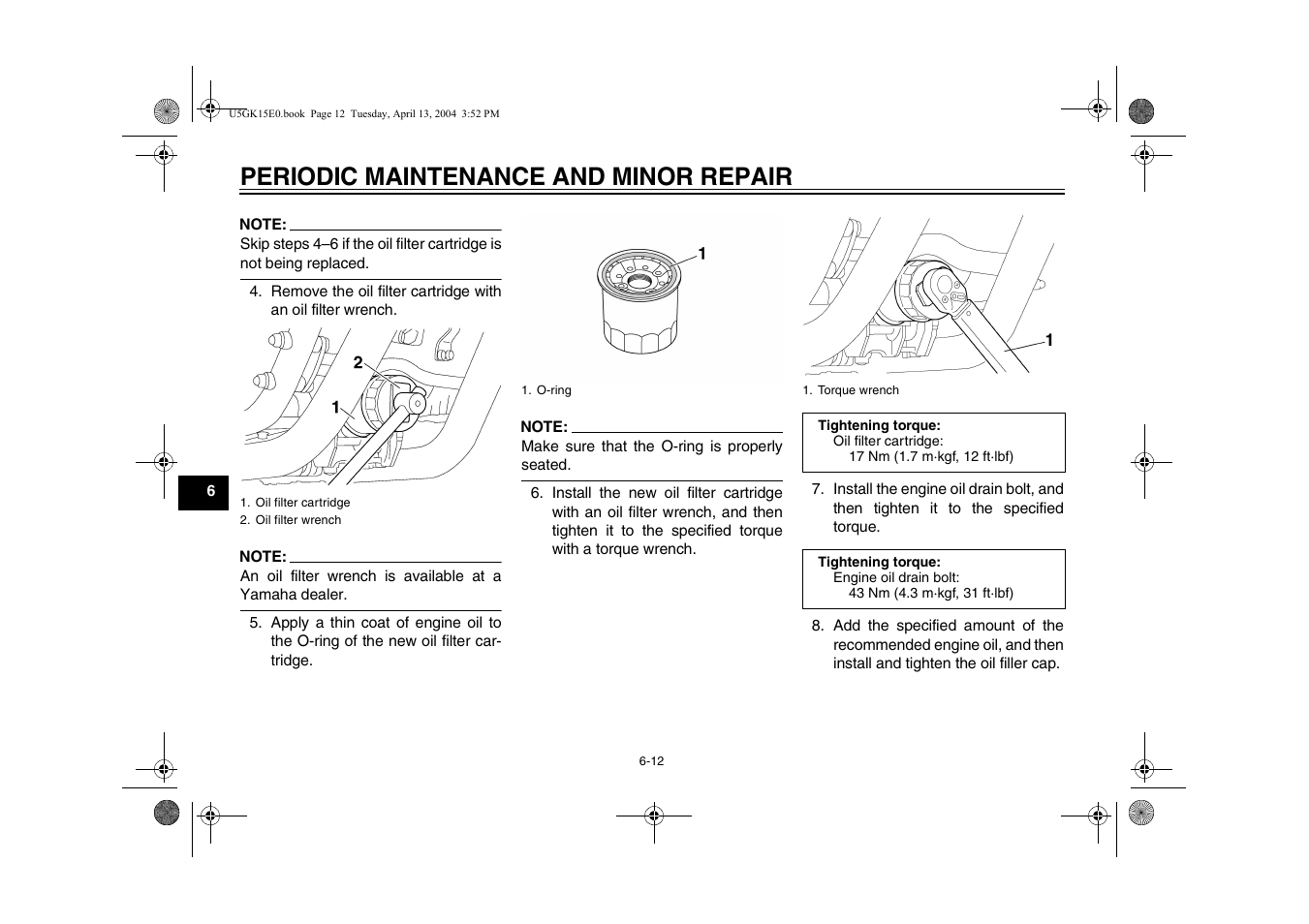 Periodic maintenance and minor repair | Yamaha VMX EAU10041 User Manual | Page 52 / 101