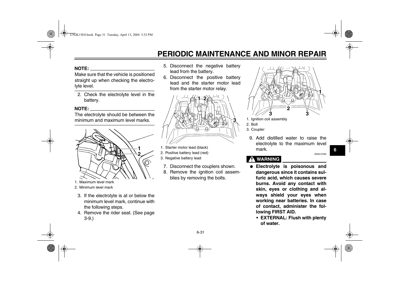 Periodic maintenance and minor repair | Yamaha VMX EAU10041 User Manual | Page 71 / 101