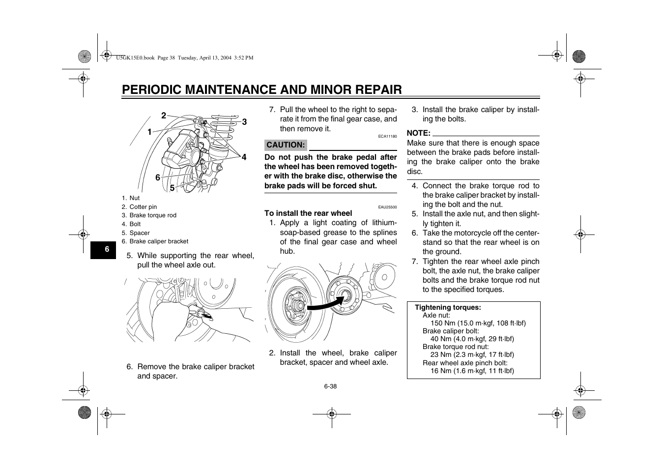 Periodic maintenance and minor repair | Yamaha VMX EAU10041 User Manual | Page 78 / 101