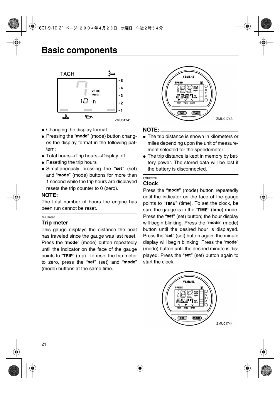 Basic components | Yamaha T50D User Manual | Page 26 / 79