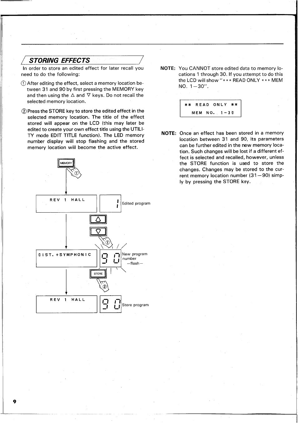 Storing effects | Yamaha REX50 User Manual | Page 10 / 115